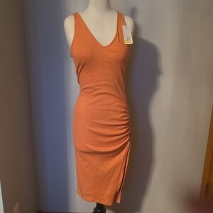 a new day V-Neck Orange Midi Dress